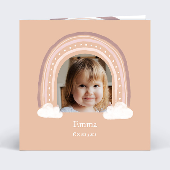 Invitation anniversaire enfant Joli Arc-en-ciel