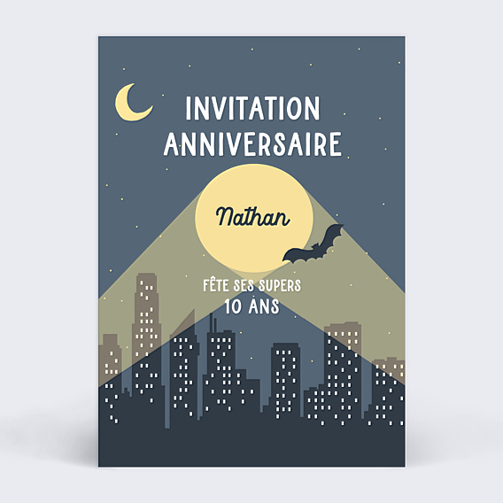 Invitation Anniversaire Enfant Ville de Super Héros