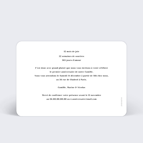 Invitation Anniversaire Enfant Charme Classique