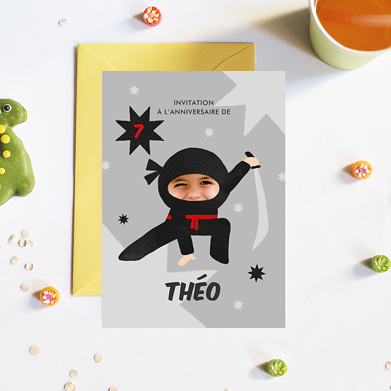 Invitation anniversaire enfant Ninja Après 4