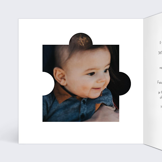 Invitation Anniversaire Enfant Photo Puzzle