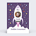 Invitation Anniversaire Enfant Fusée rose