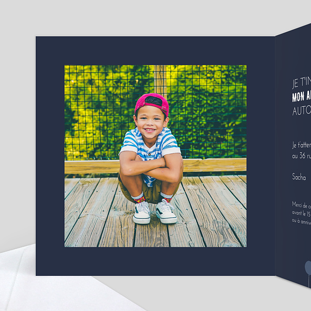 Carte d'invitation anniversaire Pretty Ballons Intérieur Gauche