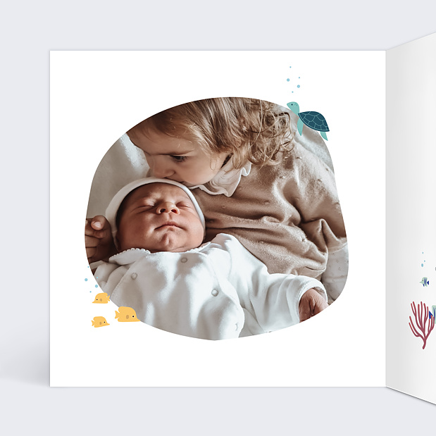 Invitation Anniversaire Enfant Sous l'Océan Intérieur Gauche