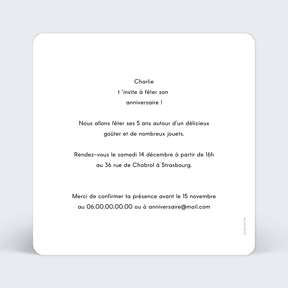 Invitation Anniversaire Enfant Pinceau Ocre
