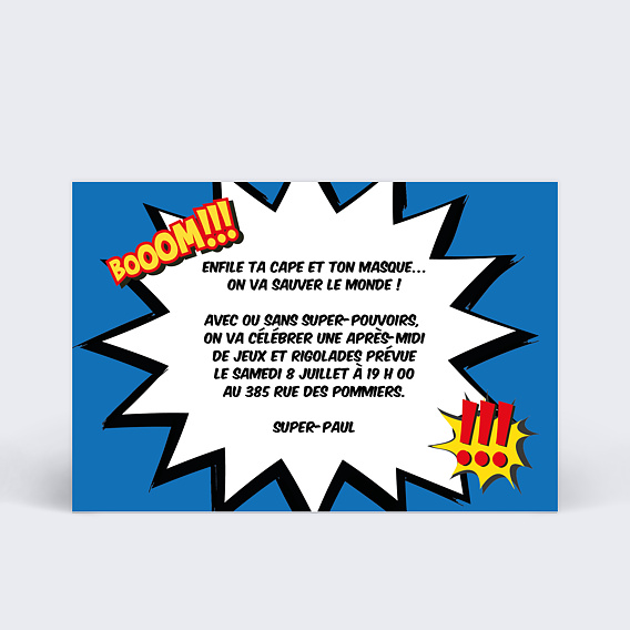 Carte d'Invitation Anniversaire Enfant Bat Anniversaire - Popcarte