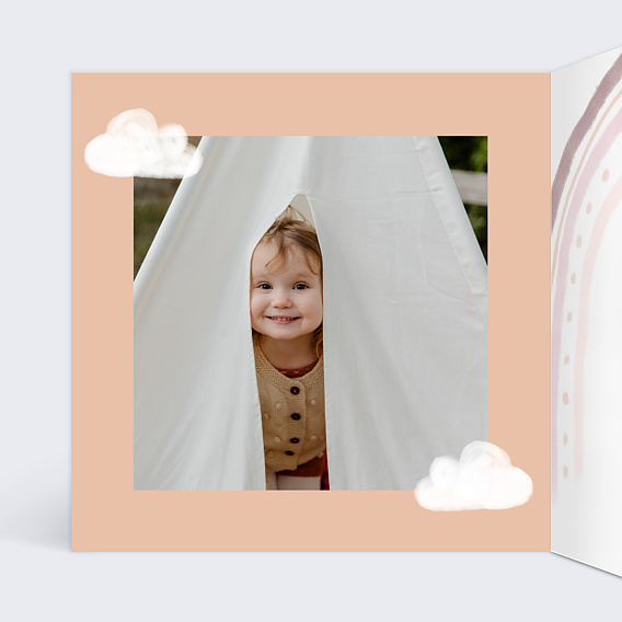 Invitation anniversaire enfant Joli Arc-en-ciel Intérieur Gauche