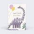 Invitation anniversaire enfant Grand dinosaure rose