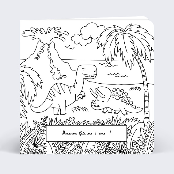 Invitation Anniversaire Enfant Coloriage Dinosaure