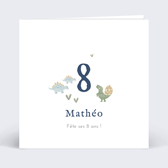 Invitation Anniversaire Enfant Grand Chiffre Dinosaure