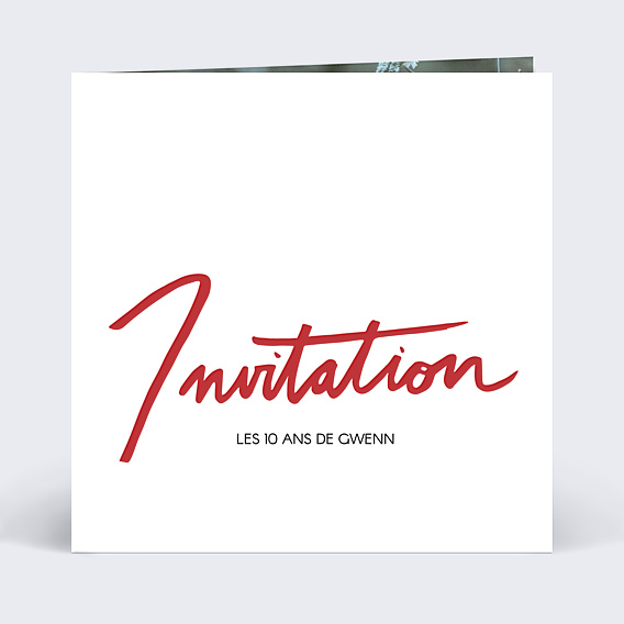 Invitation Anniversaire Enfant Découpe Calligraphie