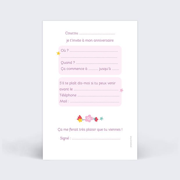 Invitation Anniversaire Enfant Licorne Arc En Ciel Photo Popcarte