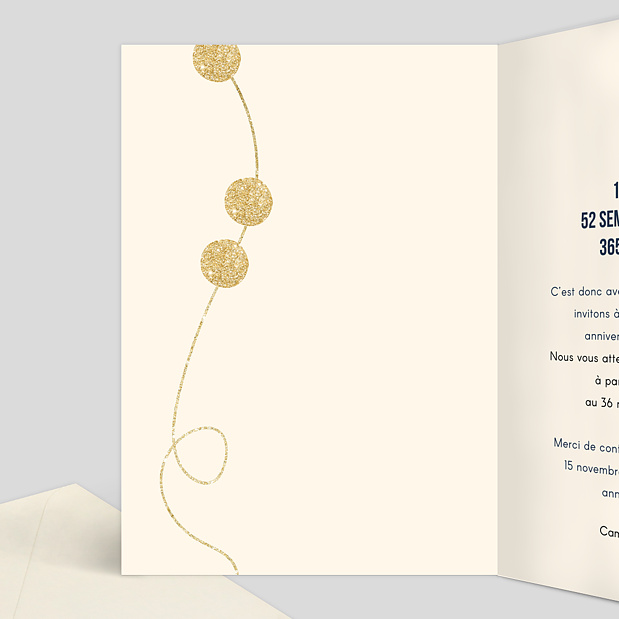 Carte d'invitation anniversaire Timeline Intérieur Gauche