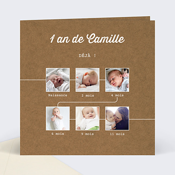 Invitation Anniversaire Timeline Kraft Popcarte