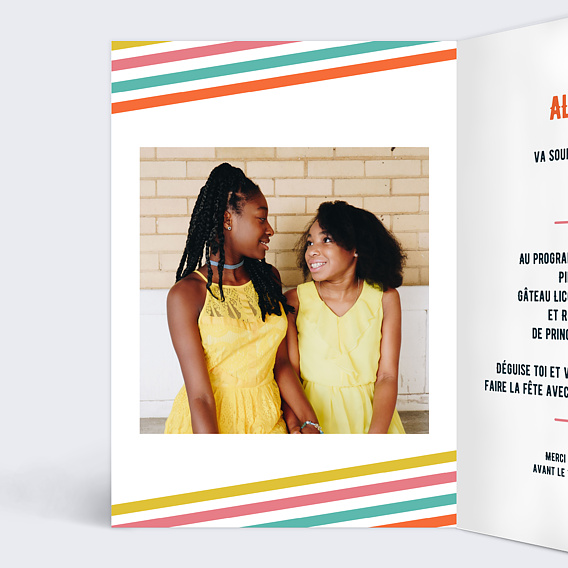 Invitation anniversaire enfant Marque de Fabrique Intérieur Gauche