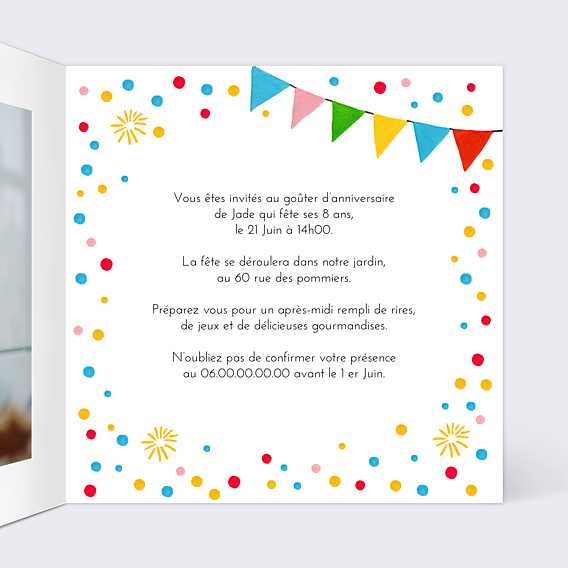 Invitation Anniversaire Enfant Goûter