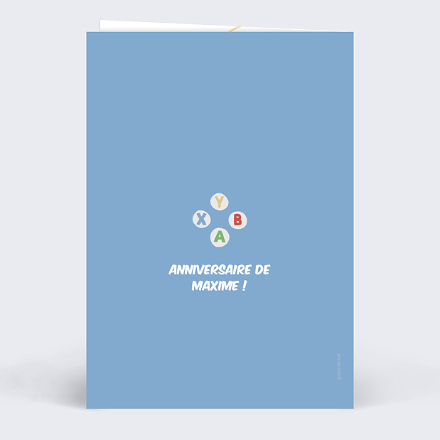 Invitation Anniversaire Enfant Level Up Verso