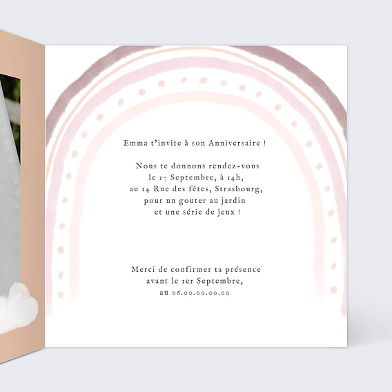 Invitation Anniversaire Enfant Joli Arc-en-ciel
