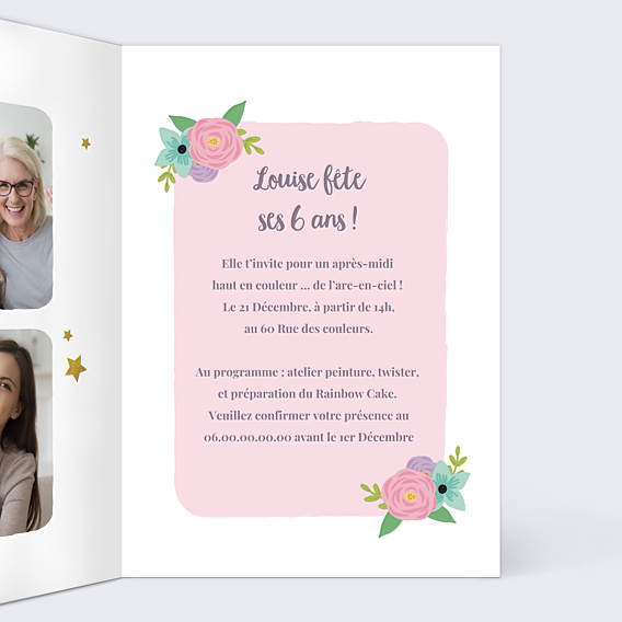 Invitation Anniversaire Enfant Arc-en-Ciel