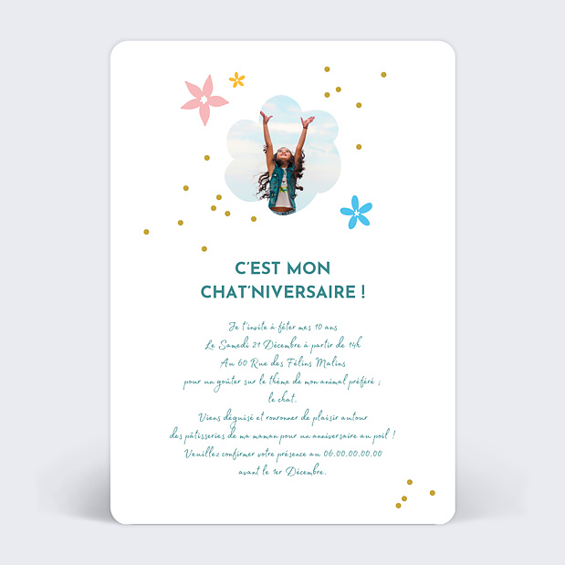 Invitation Anniversaire Chaton Popcarte