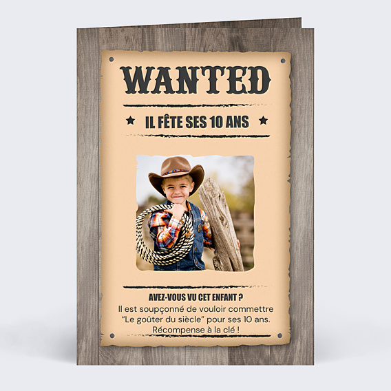 Invitation Anniversaire Enfant Wanted