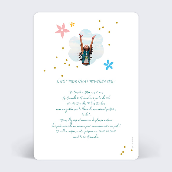 Invitation Anniversaire Enfant Chaton