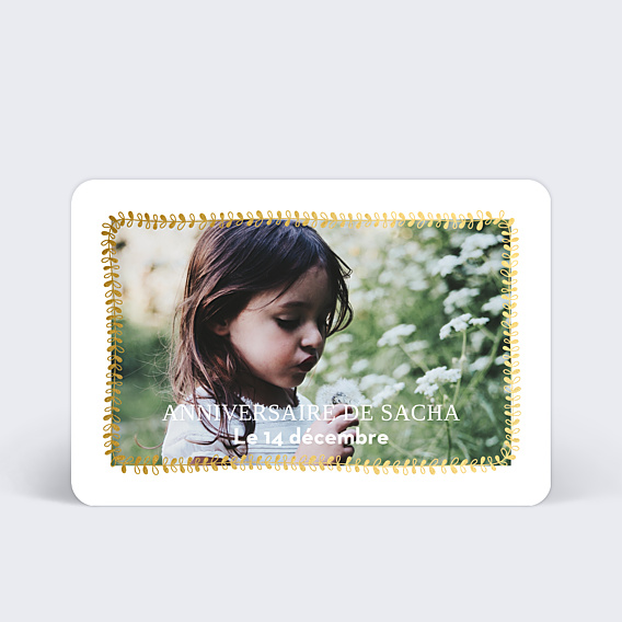 Invitation anniversaire enfant Jolies Feuilles