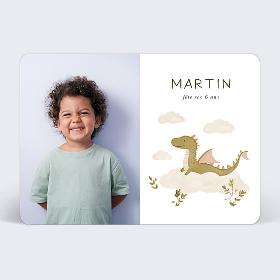 Invitation anniversaire enfant Dragon