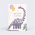 Invitation Anniversaire Enfant Grand dinosaure rose