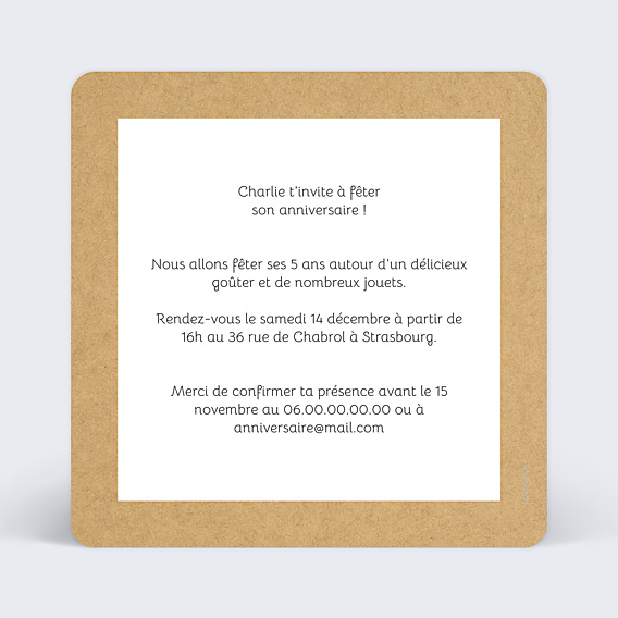 Invitation Anniversaire Enfant Fanions Bucoliques