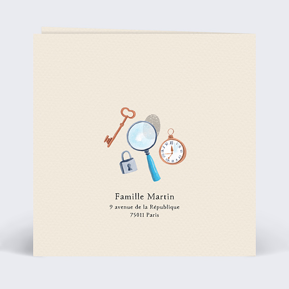 Invitation anniversaire enfant Escape Game Verso