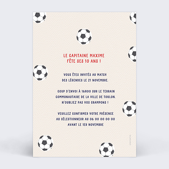 Invitation Anniversaire Enfant La Coupe des Champions