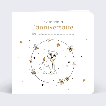 Invitation Anniversaire Enfant Lionceau Popcarte