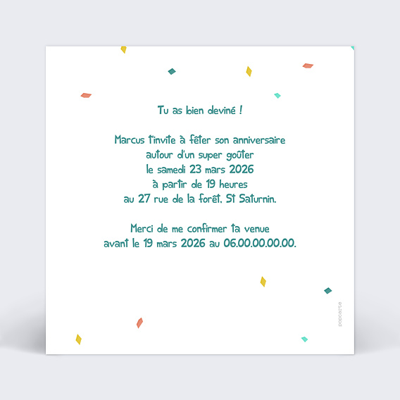 Invitation Anniversaire Enfant Rébus Ver