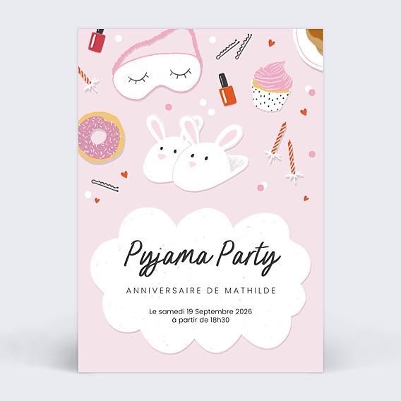 Invitation Anniversaire Enfant Soirée Pyjama