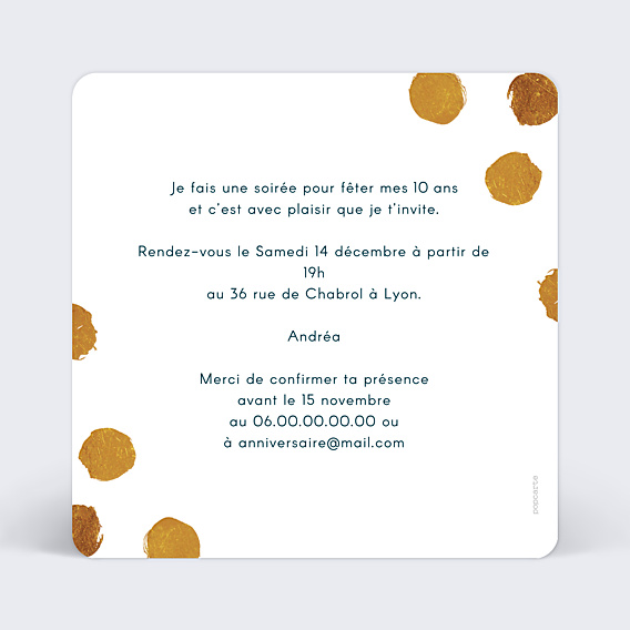Invitation Anniversaire Enfant Poinçons
