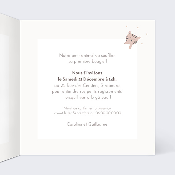 Invitation Anniversaire Enfant Savane