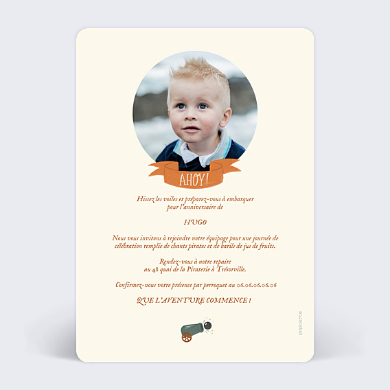 Invitation Anniversaire Enfant Chasse au trésor