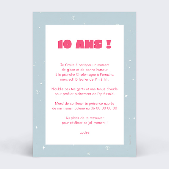 Invitation Anniversaire Enfant Patinoire
