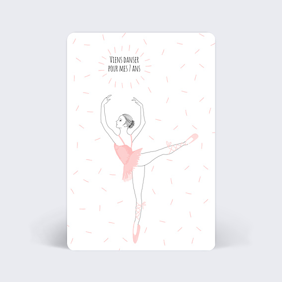 Invitation anniversaire enfant Danseuse
