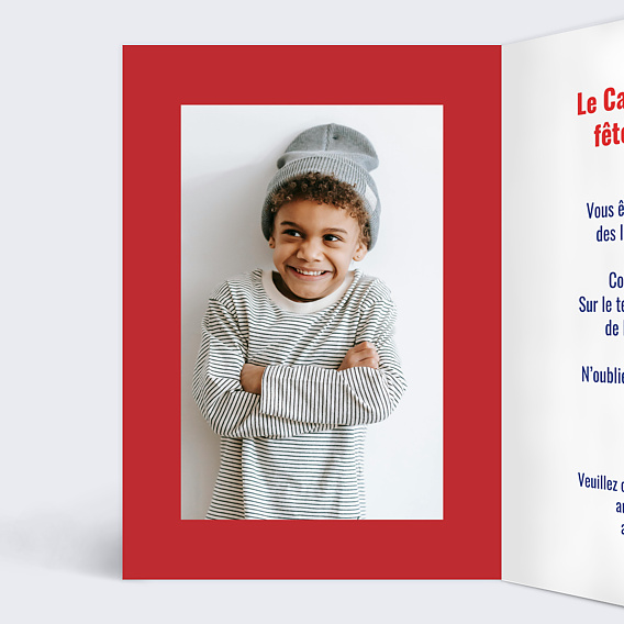Invitation anniversaire enfant Portrait en footballeur Intérieur Gauche