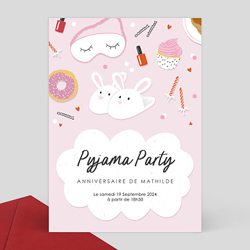 Invitation Anniversaire Soiree Pyjama Popcarte