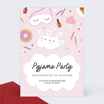 Invitation Anniversaire Soiree Pyjama Popcarte