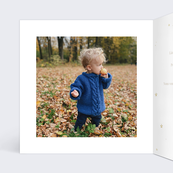 Invitation anniversaire enfant Lapin Mignon Intérieur Gauche