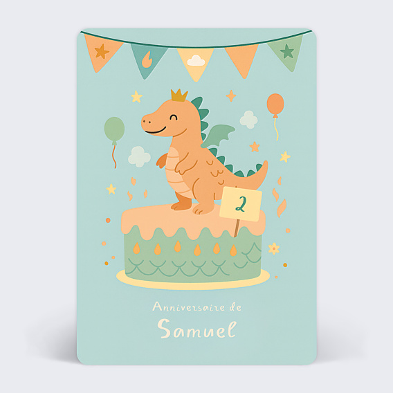 Invitation Anniversaire Enfant Gâteau dragon