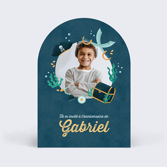 Invitation anniversaire enfant Symbole Pirates Après 1