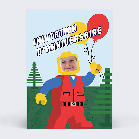 Invitation Anniversaire Enfant Jeu de Construction