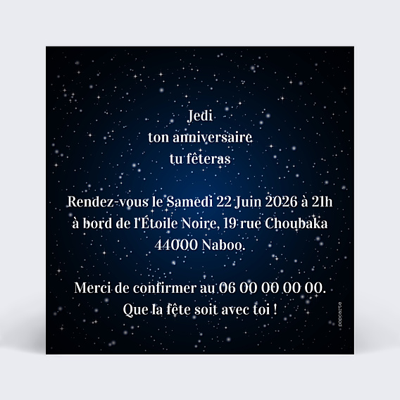 Invitation Anniversaire Enfant Galaxie