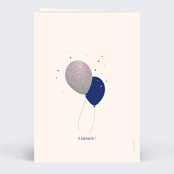 Invitation Anniversaire Enfant Ballon Glitter Garçon