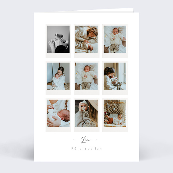 Invitation anniversaire enfant Pèle-Mêle Polaroïd